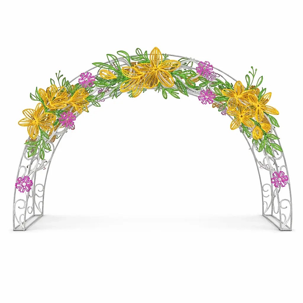 3D Easter Flower Gate, 430 × 250 × 60 cm, non-illuminated