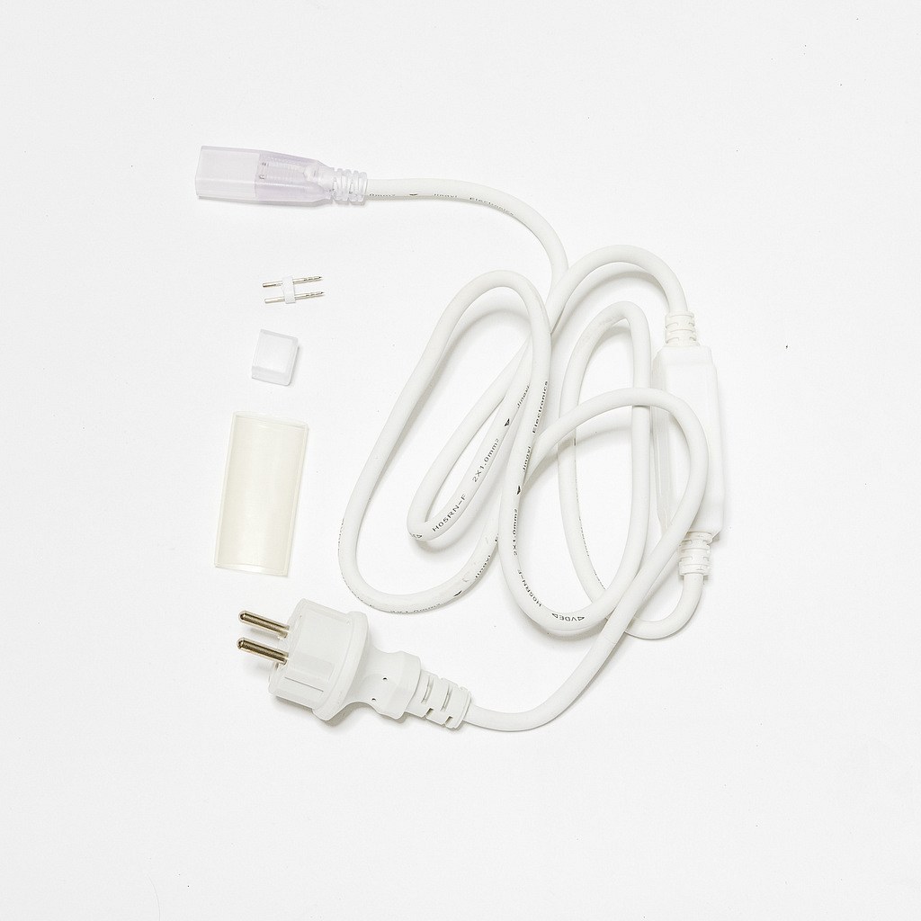Power cable for double-sided LED Neon, IP67, 1.5 m, white