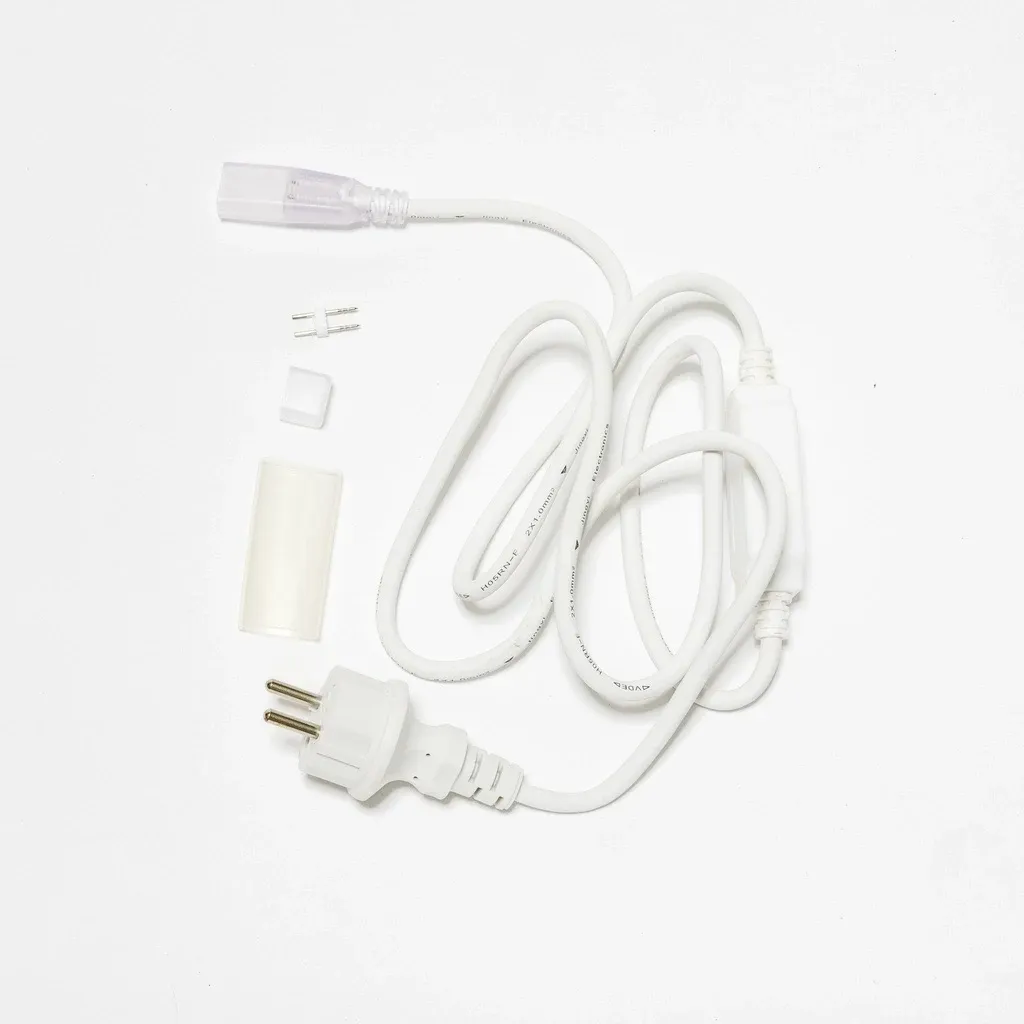 Power cable for double-sided LED Neon, IP67, 1.5 m, white