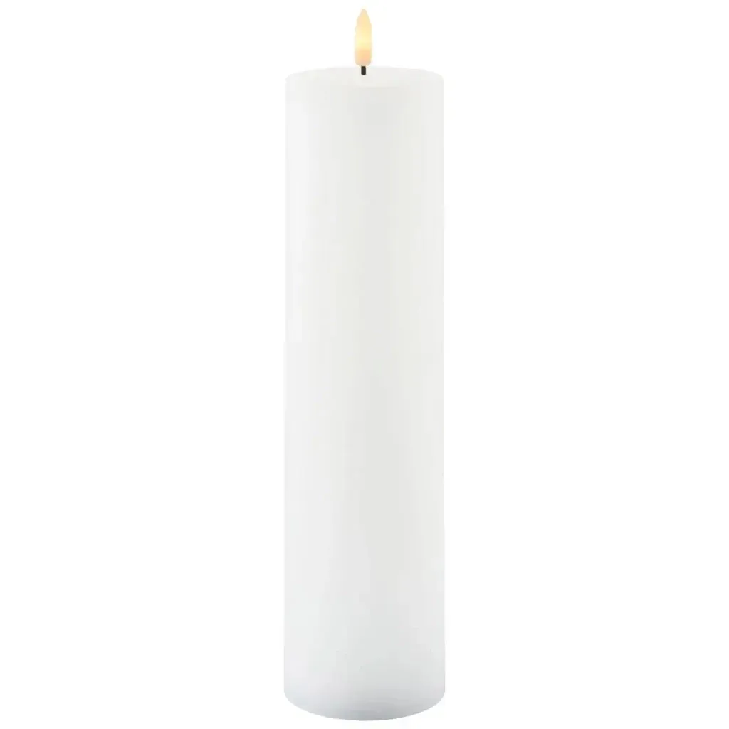 Sille Rechargeable LED Candle Made of Real Wax, Ø 7.5 × 30 cm, White