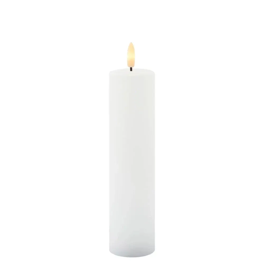 LED battery operated candle, wax Sille, Ø 5 × 25 cm, white, 2 × AA