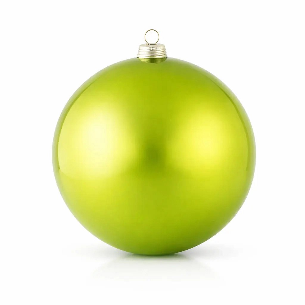Large Christmas ornament green glossy 20 cm plastic ball