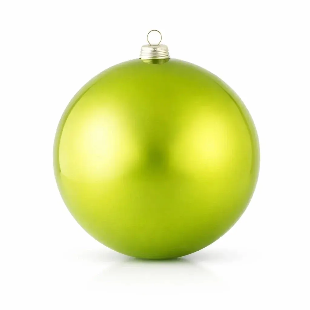 Large Christmas ornament green glossy 20 cm plastic ball