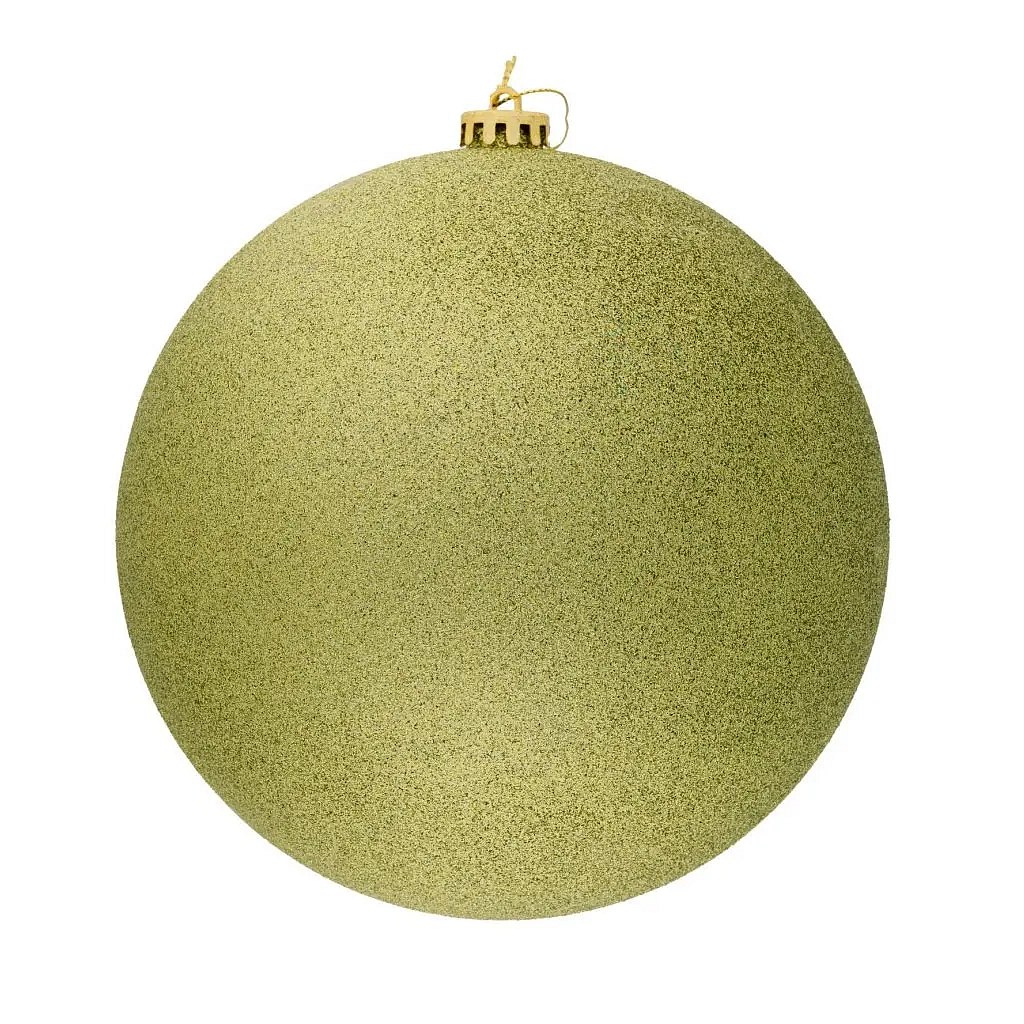 Large Christmas ornament 30 cm plastic ball apple green glitter
