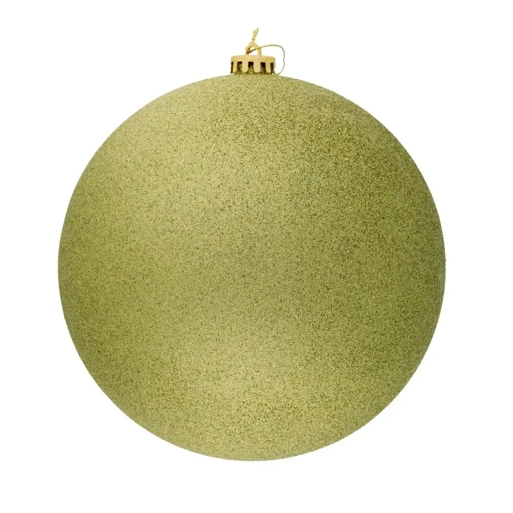 Large Christmas ornament 30 cm plastic ball apple green glitter