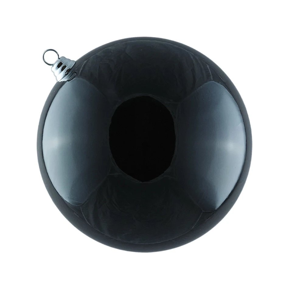 Large Christmas ornament 30 cm plastic ball black glossy
