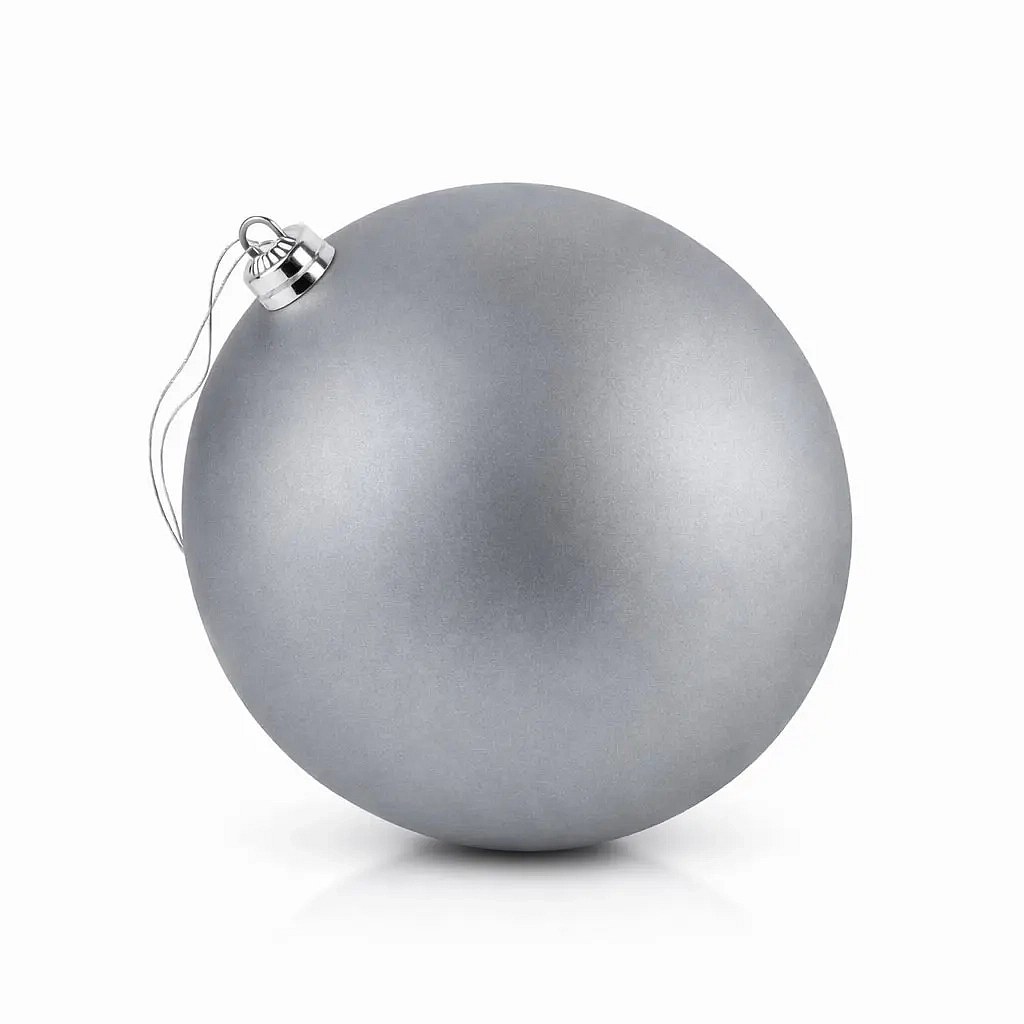 Large Christmas ornament grey matt 30 cm plastic ball