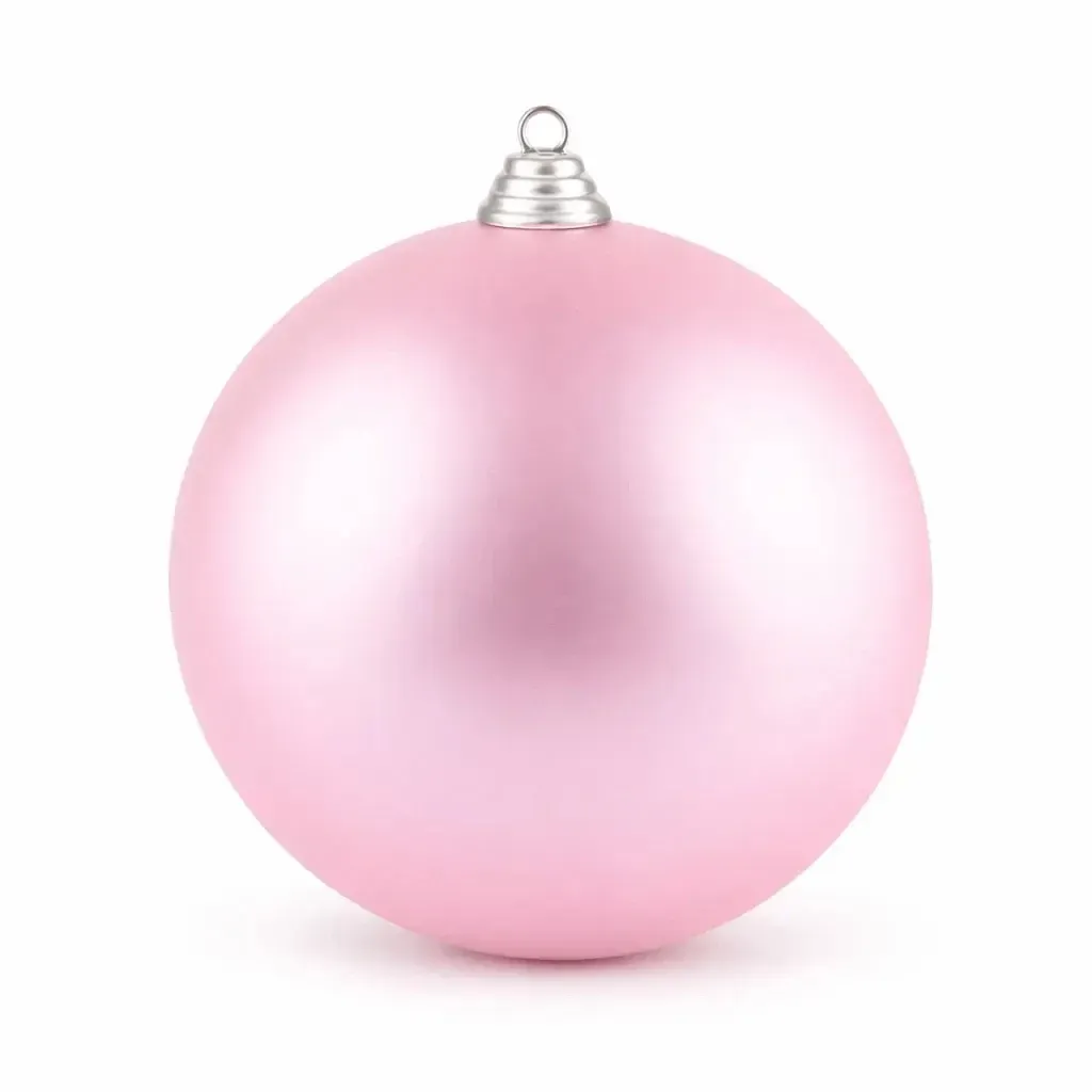 Large Christmas ornament pink matt 30 cm plastic ball