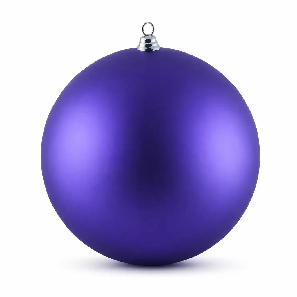 Large Christmas ornament 40 cm plastic ball purple matt