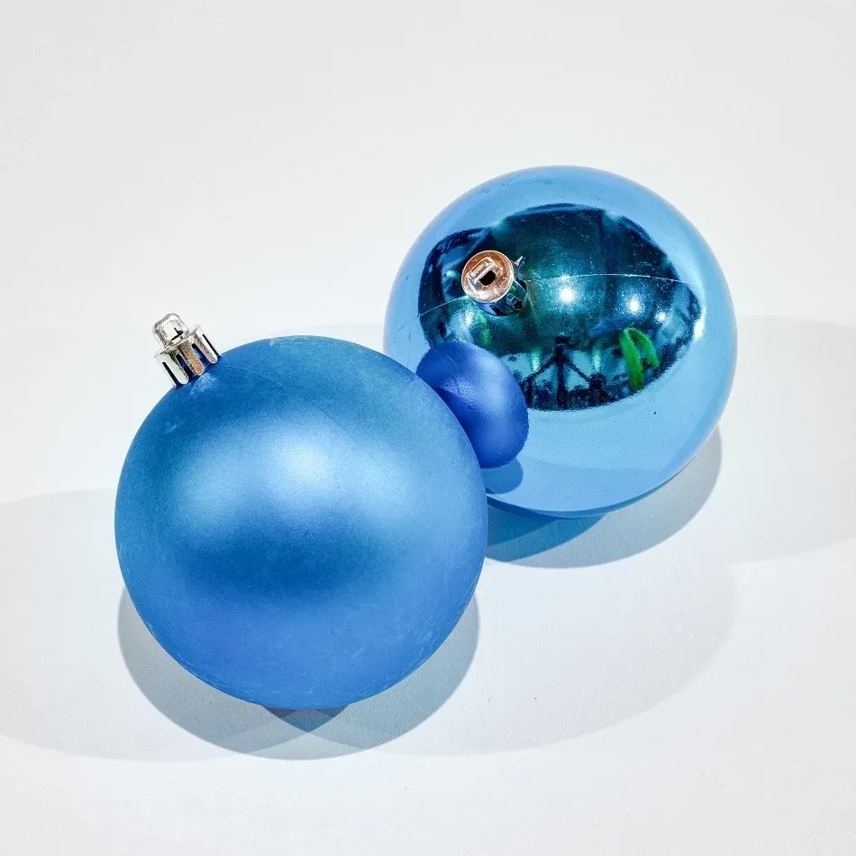 Production - Plastic balls, d. 8 cm, turquoise, 12x glossy, 12x matt