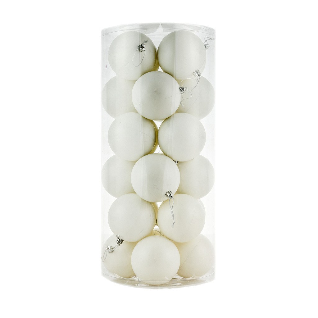 Production Plastic balls, d. 8 cm, white, 24x matt