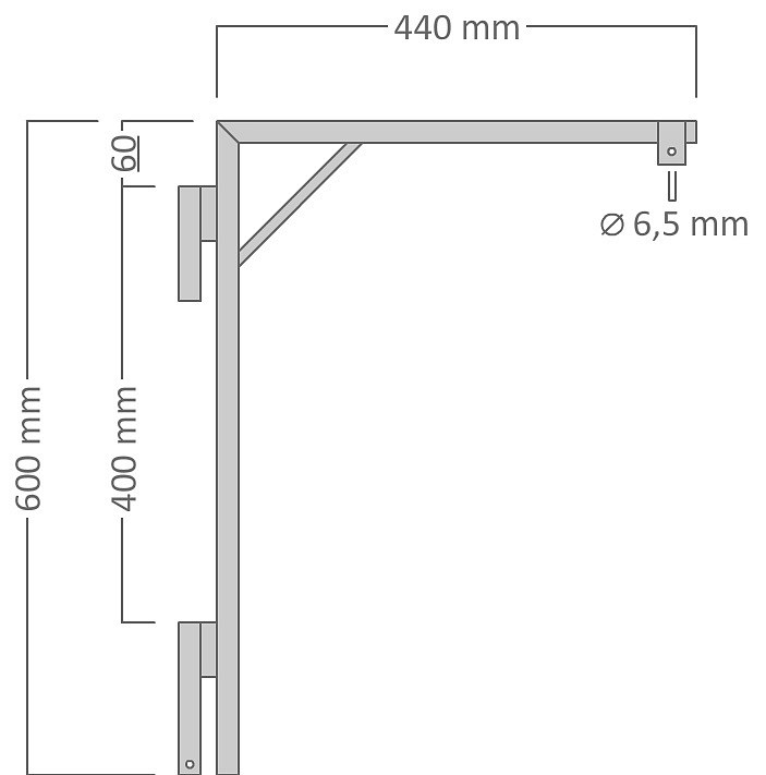 Motif holder for VO poles for decors up to 50 cm, 44 x 60 cm, for 2x U20S