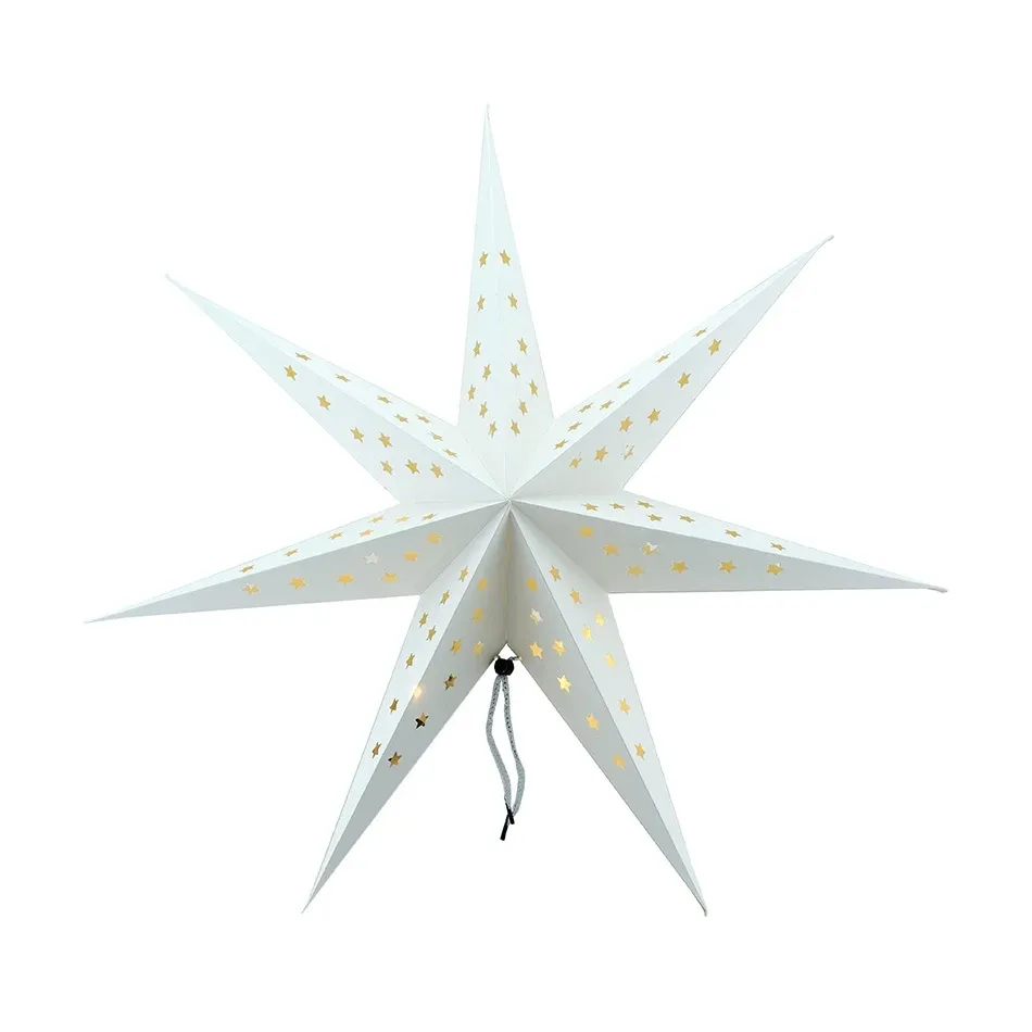 LED lighted paper star for window 60 cm, AA battery operated