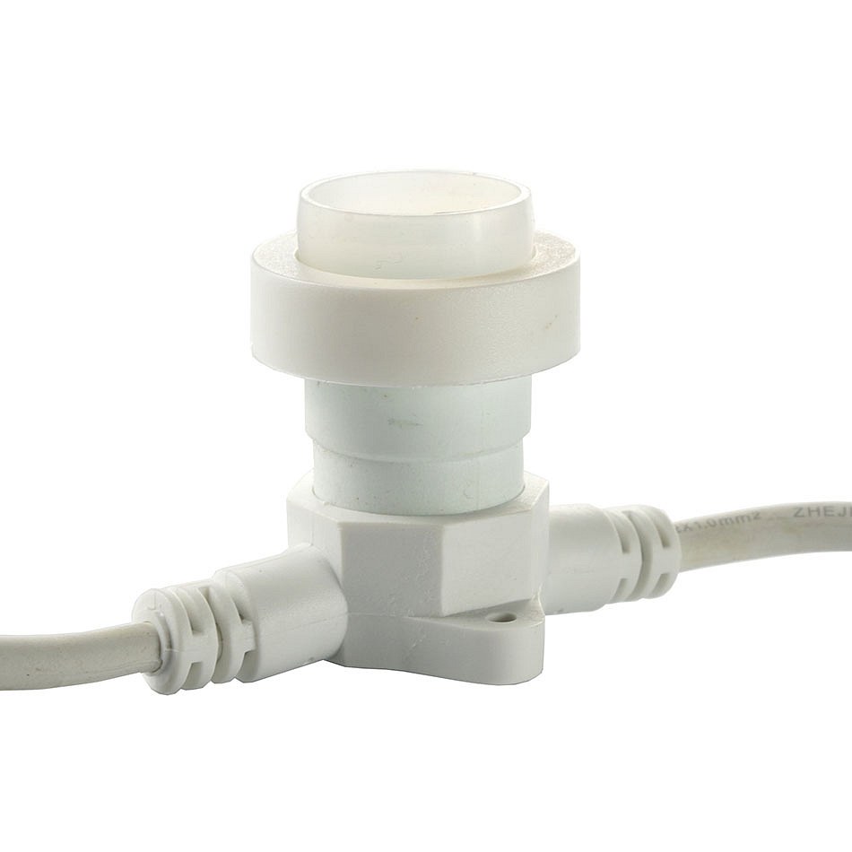 Socket for bulbs with E27 base, 0.3 m, 1 socket, IP67, white
