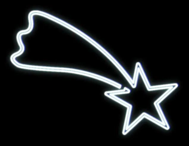 LED light motif comet, hanging, 135 x 100 cm, icy white