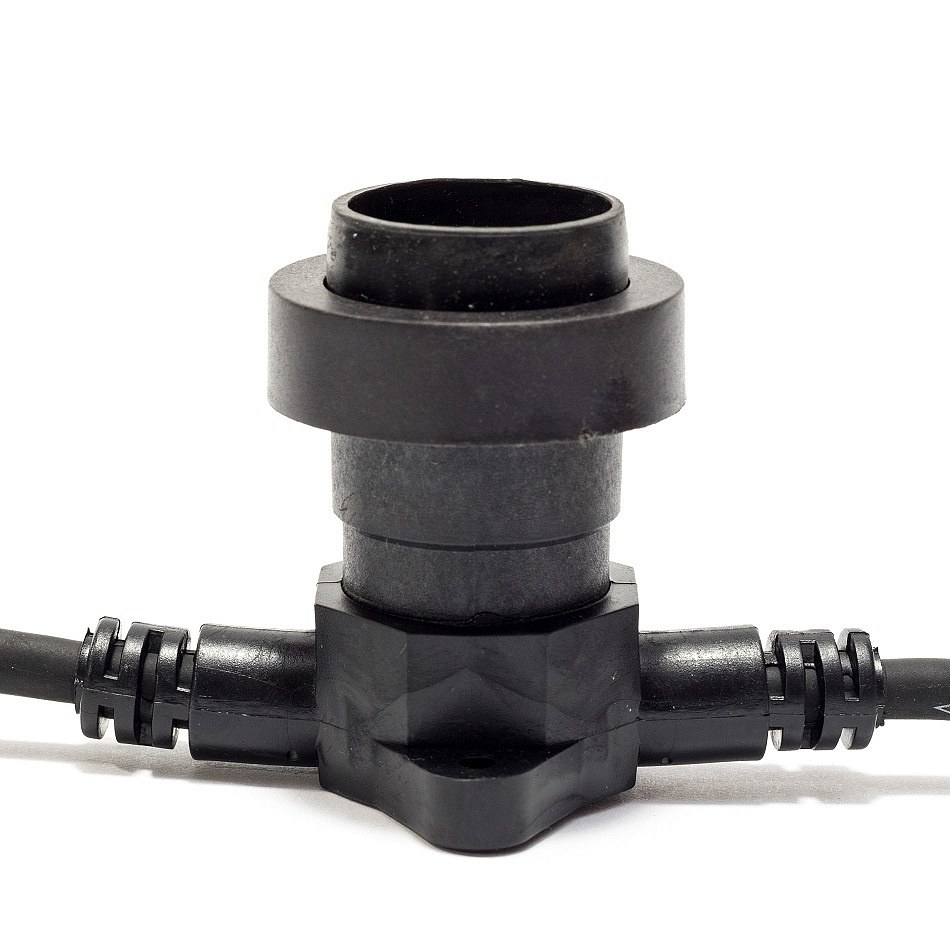 Easy Fix lamp holder for E27-base bulbs, 0.3 m, 1 holder, IP67, black