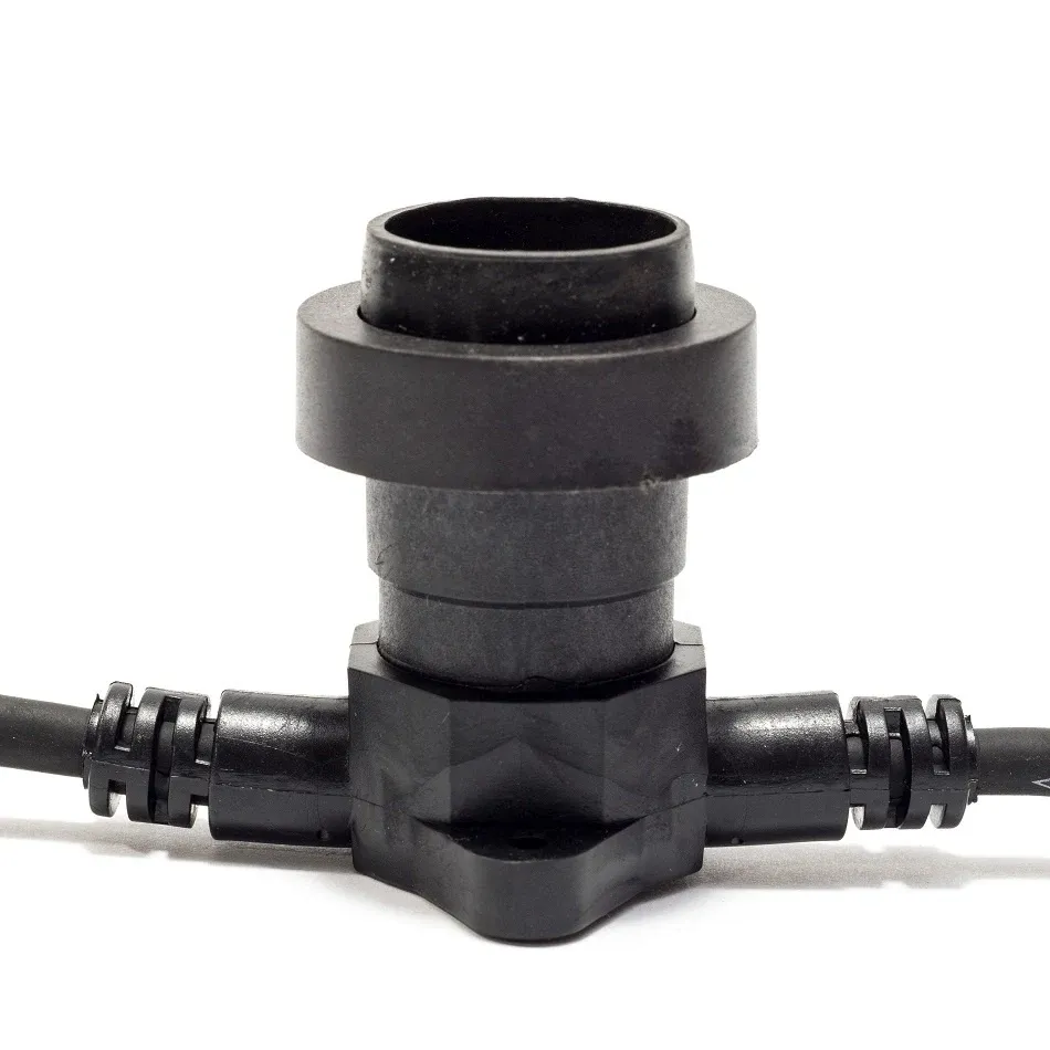 Easy Fix lamp holder for E27-base bulbs, 0.3 m, 1 holder, IP67, black