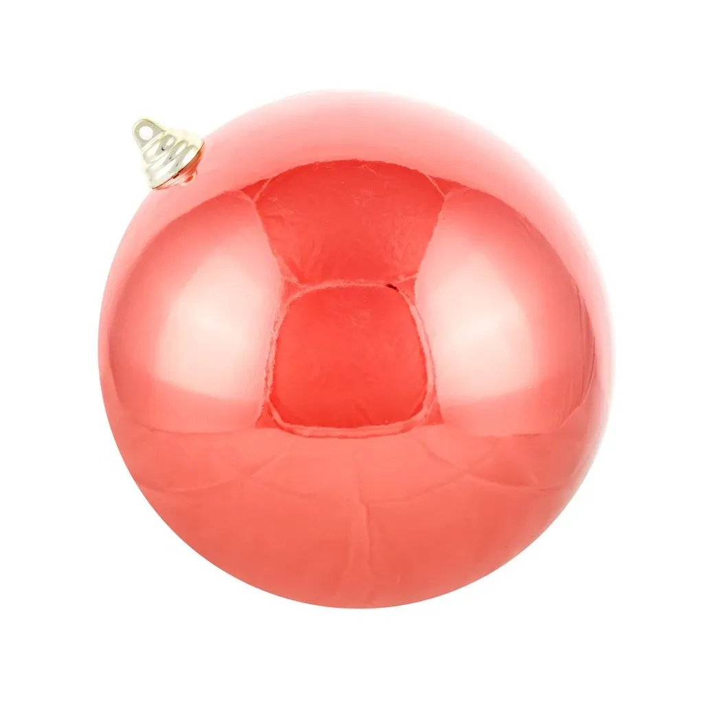 Plastic ball, 20 cm in diameter, red, glossy, UV