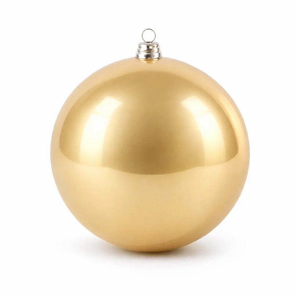 Large Christmas ornament 30 cm plastic ball Champagne glossy