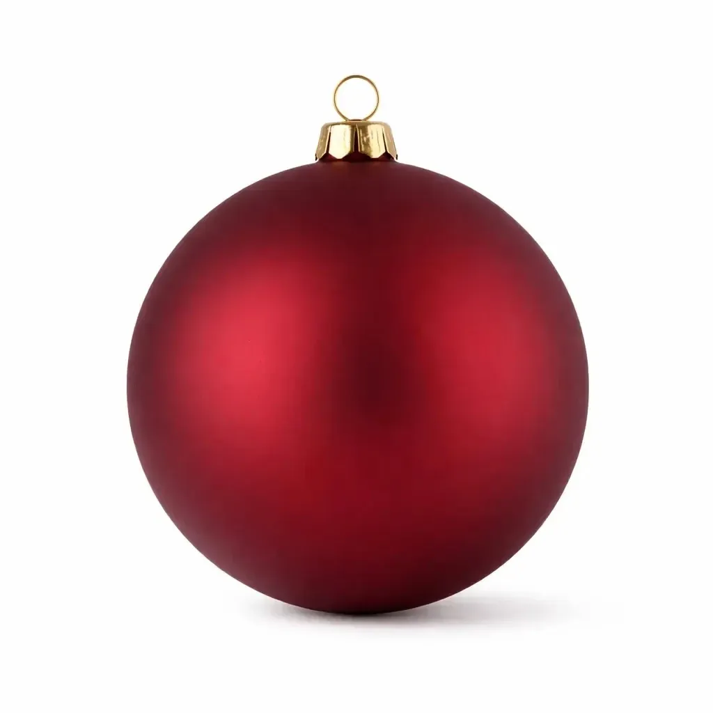 Large Christmas ball 20 cm, burgundy matt, plastic
