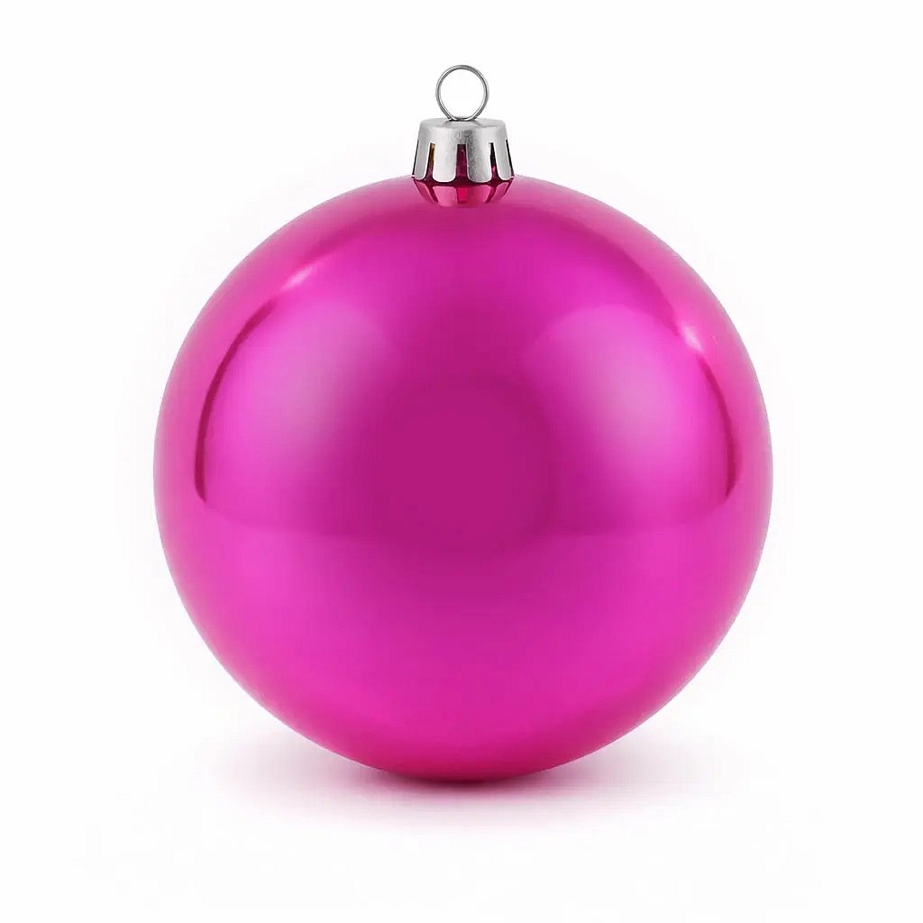 Large Christmas ornament pink shiny 30 cm plastic ball
