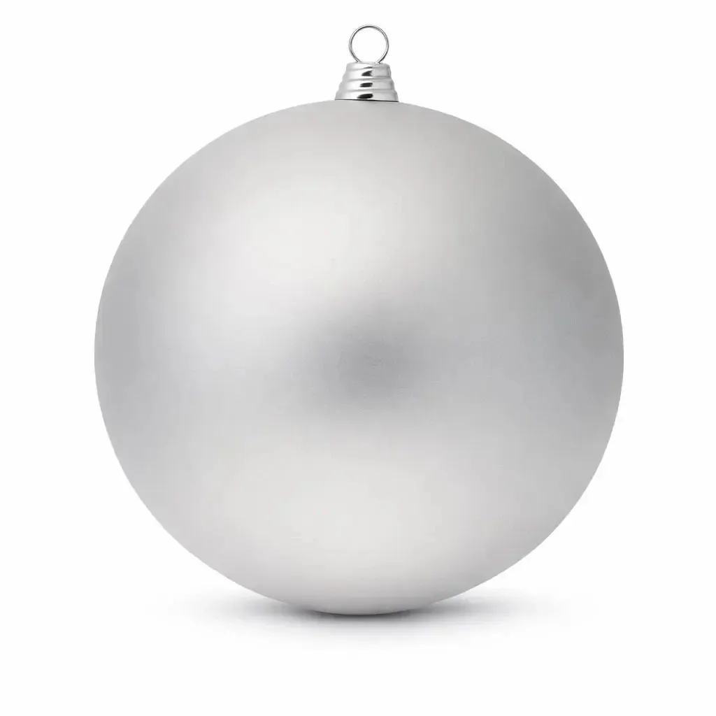 Large Christmas ornament 30 cm plastic ball silver matt
