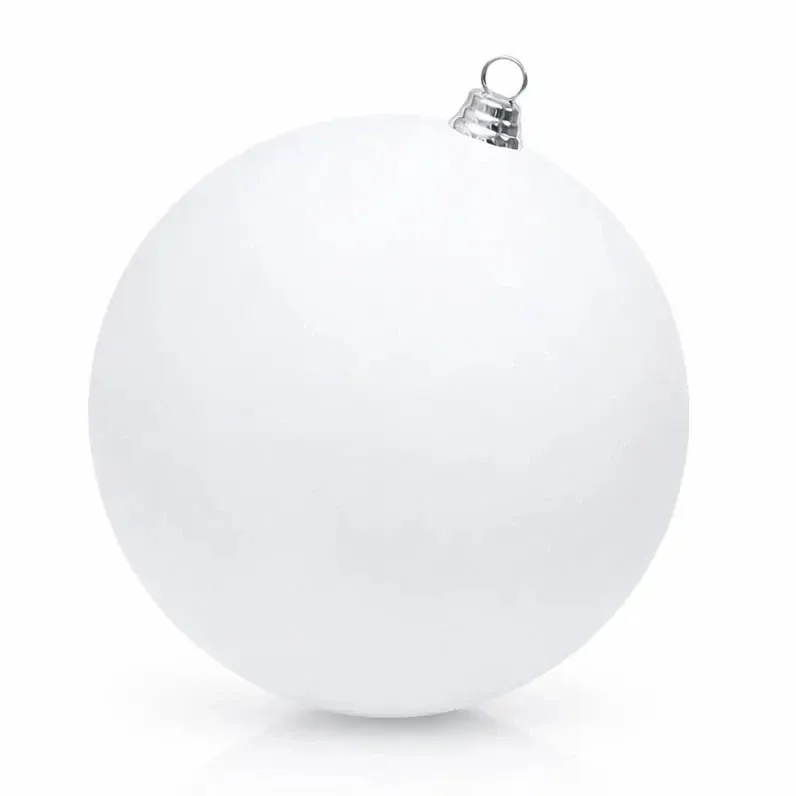 Large Christmas ornament white matt 30 cm plastic ball