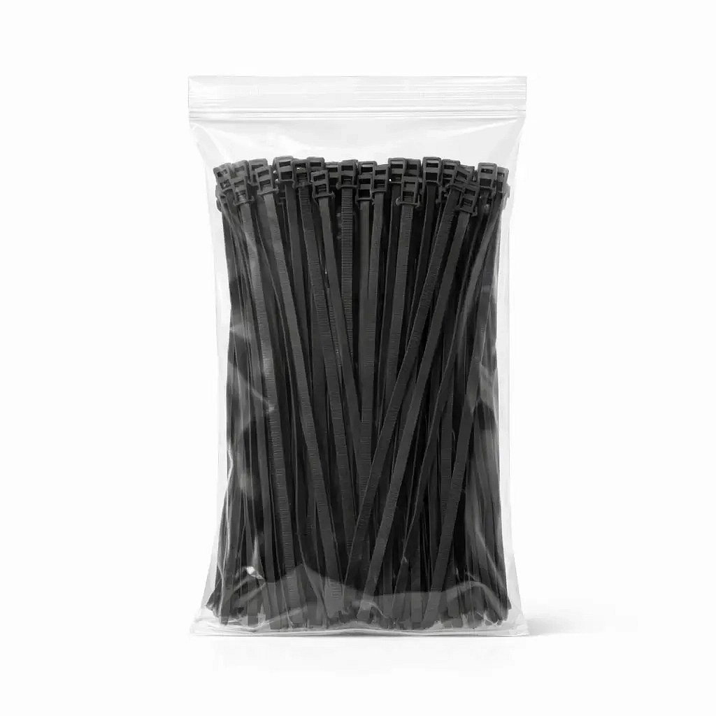 Plastic straps 4 mm × 15 cm black, pack of 100