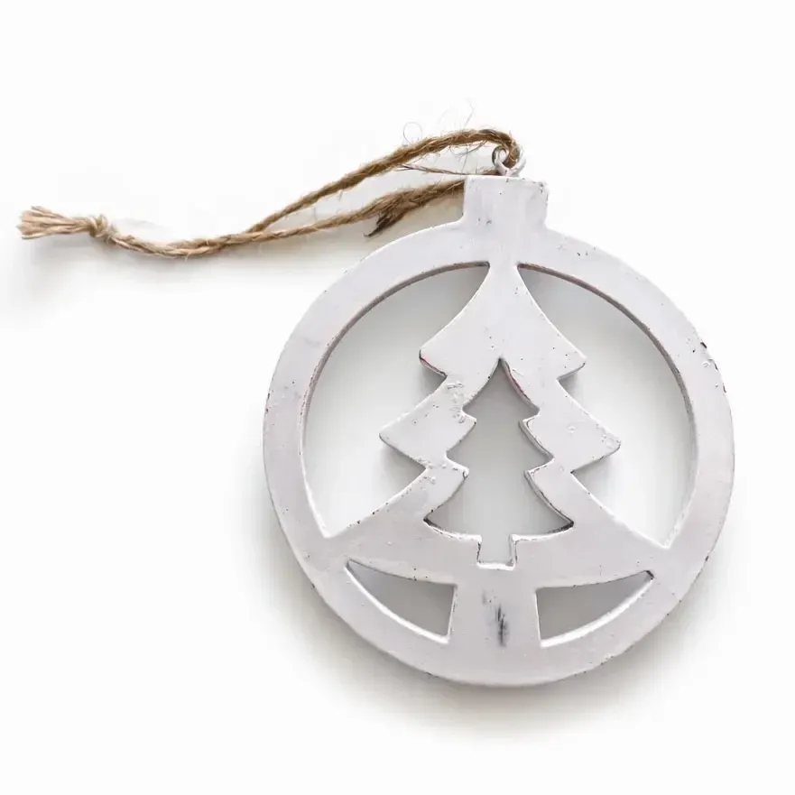 Christmas tree ornament tree 9,5 cm, metal with patina, for hanging