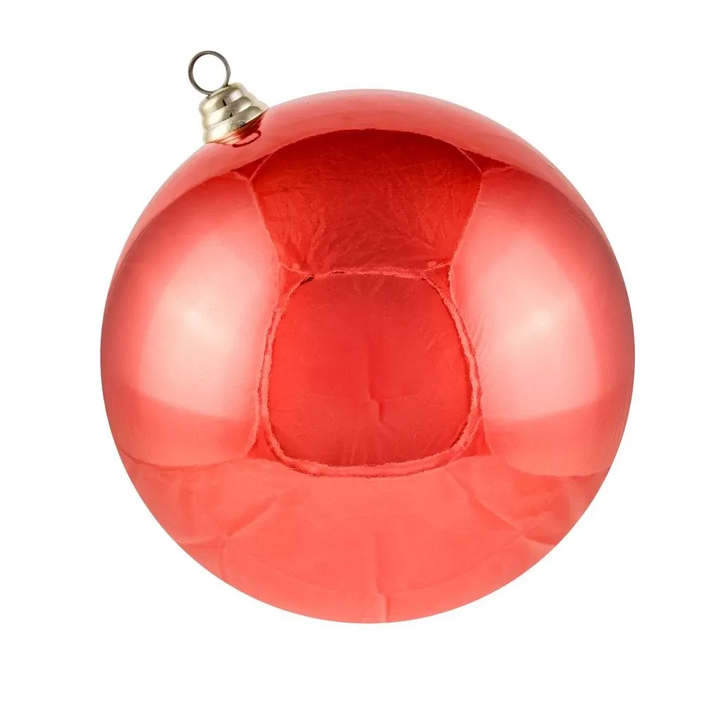 Large Christmas ball 30 cm, red, glossy, UV