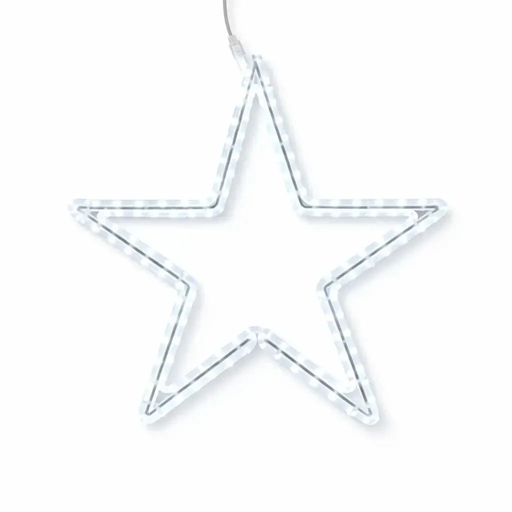 Easy Fix 2D LED star light XI., Ø 46 cm, icy white, hanging, aluminium