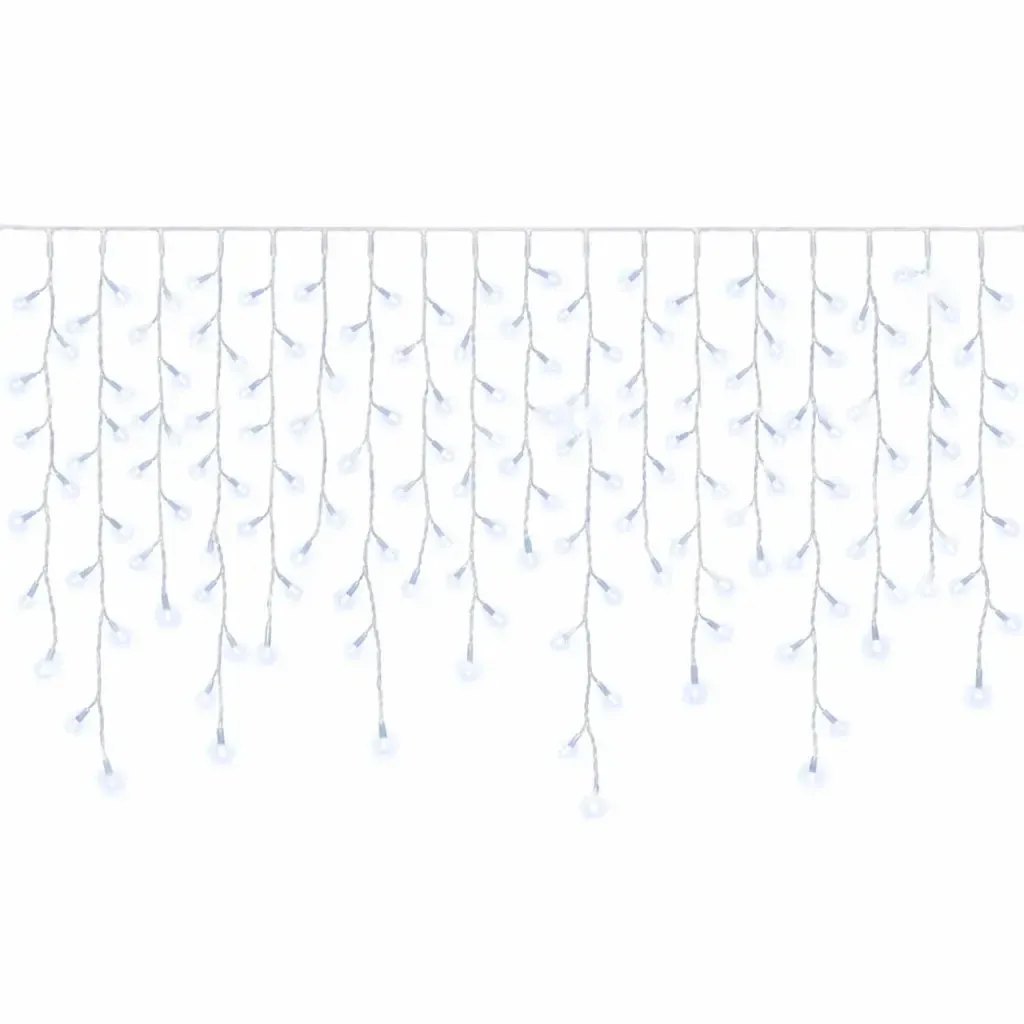 Easy Fix Outdoor LED Icicle Lights, 300 × 90 cm, Ice White with FLASH, 174 LEDs, White Cable, IP67