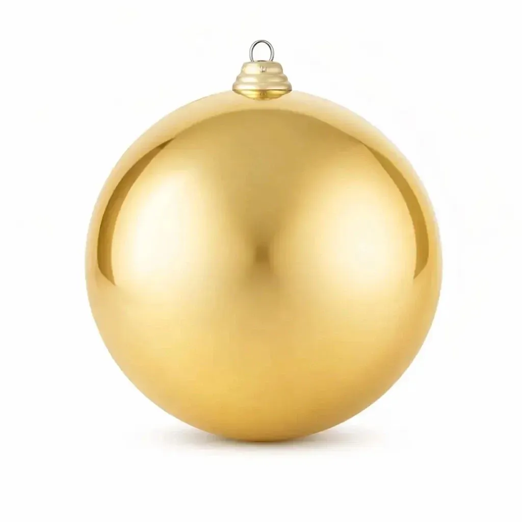 Large Christmas ornament, 30 cm, gold, matte, UV