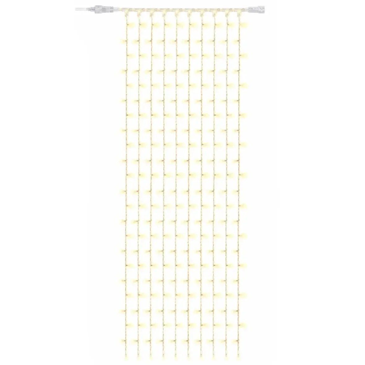 Easy Fix LED String Lights for Indoor Use, 100 × 300 cm, Warm White, 300 LEDs, 10 strands, Clear Cable, IP20, Extension Cord
