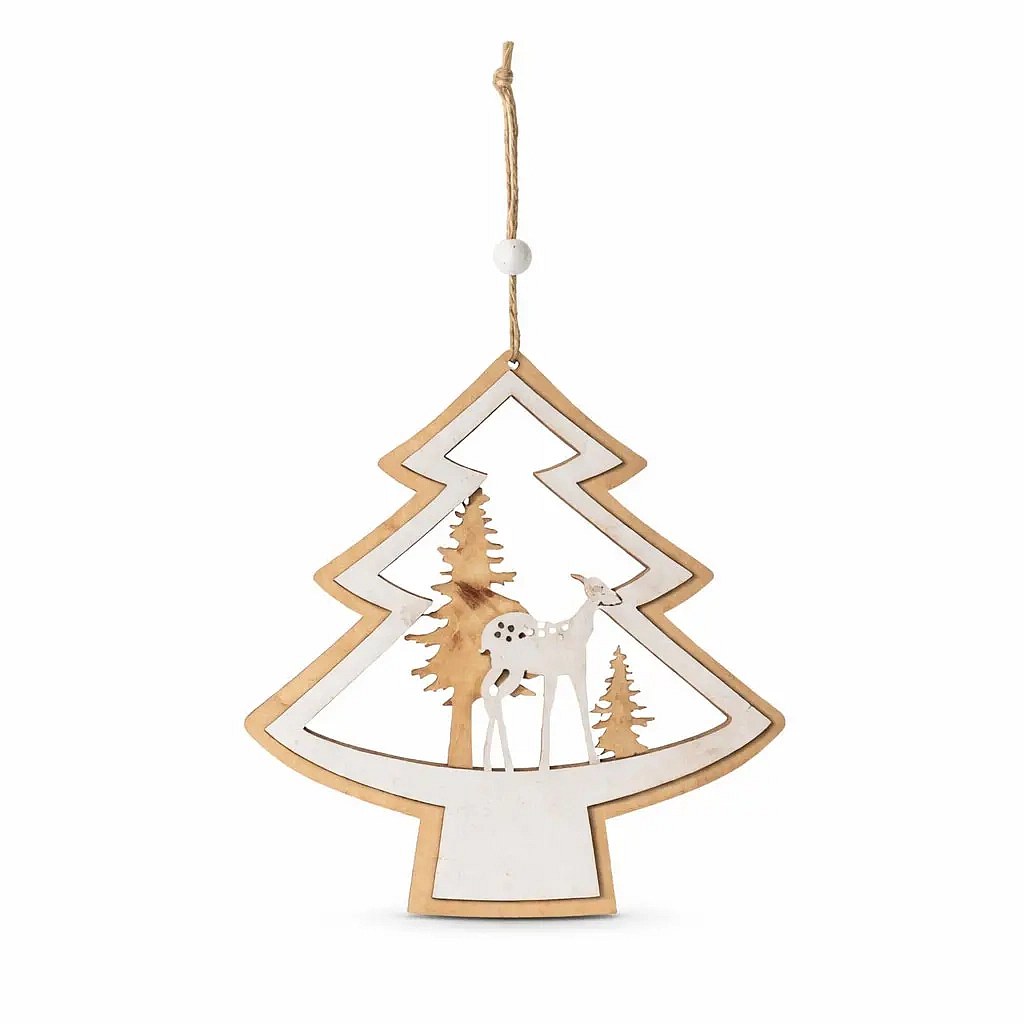 Wooden Christmas tree ornament 13,5 × 12,5 cm, hanging
