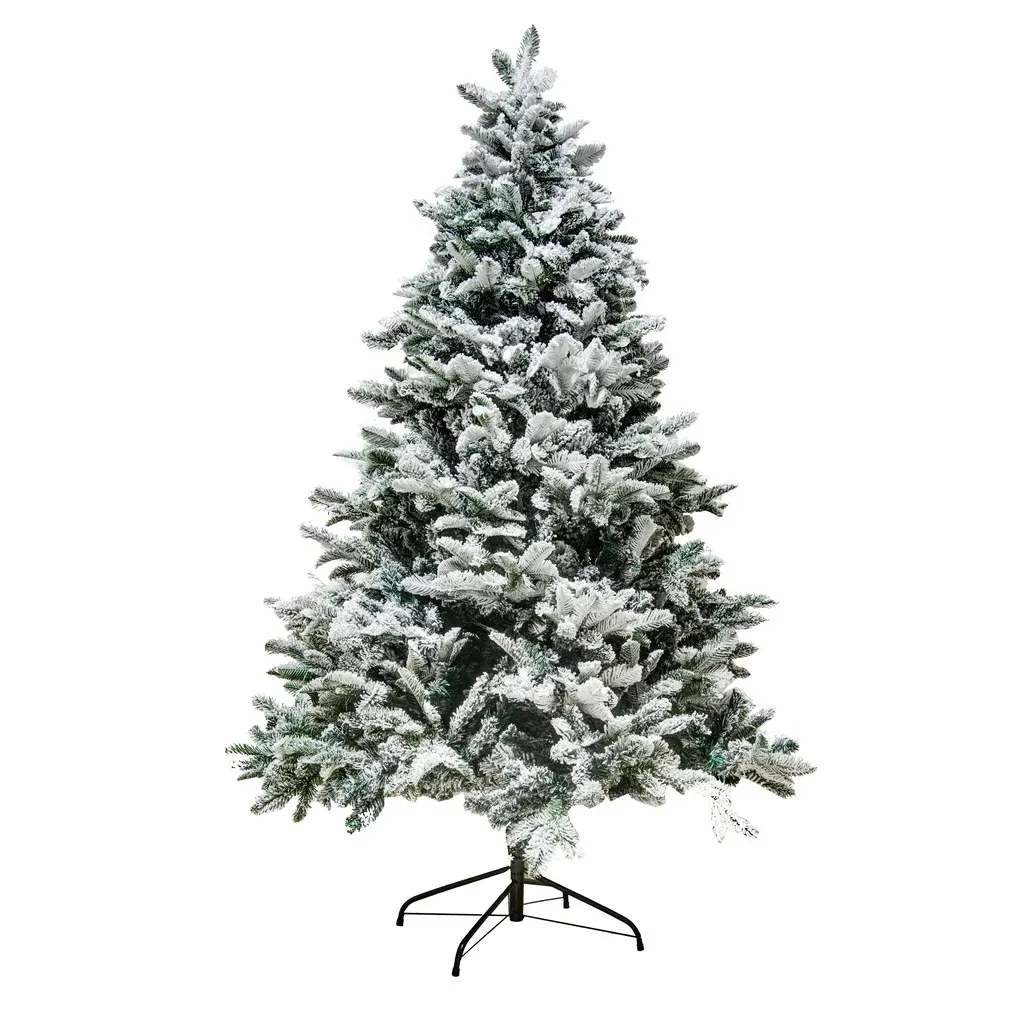 Artificial Christmas tree 180 cm snow white, spruce Flock with 2D and 3D needles, incl. stand