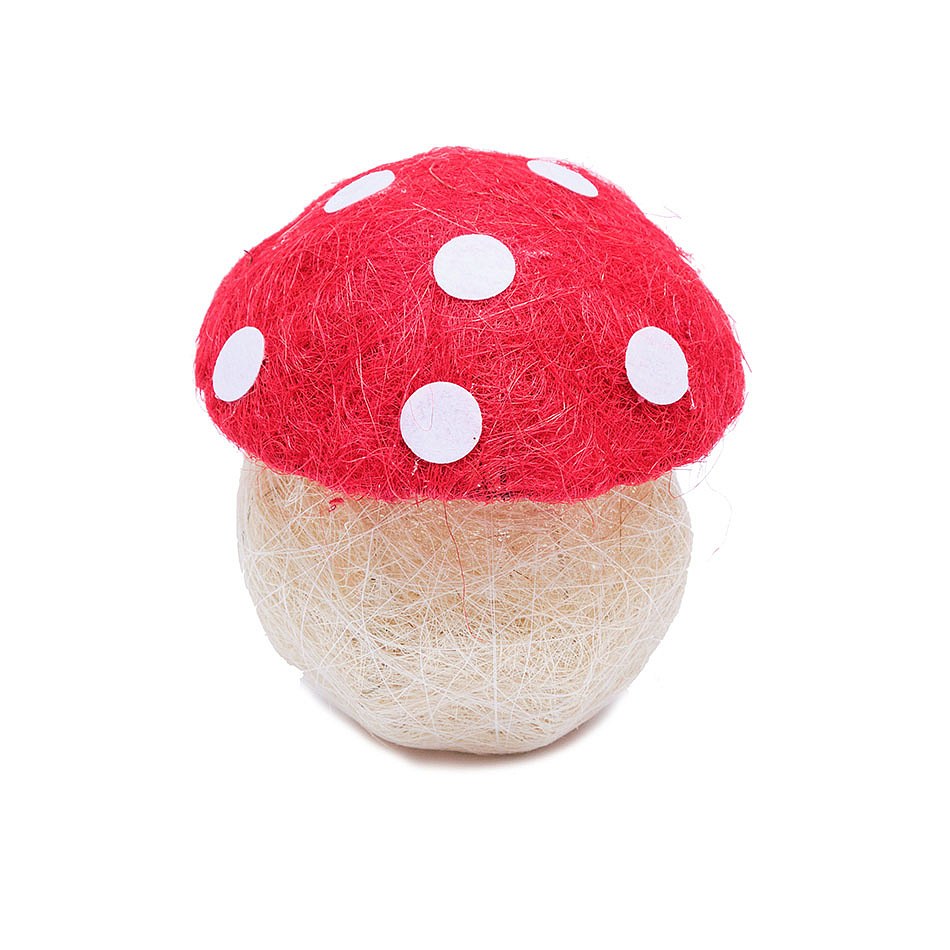 Fall decoration: fly agaric mushroom, 20 cm, wire frame, yarn weave
