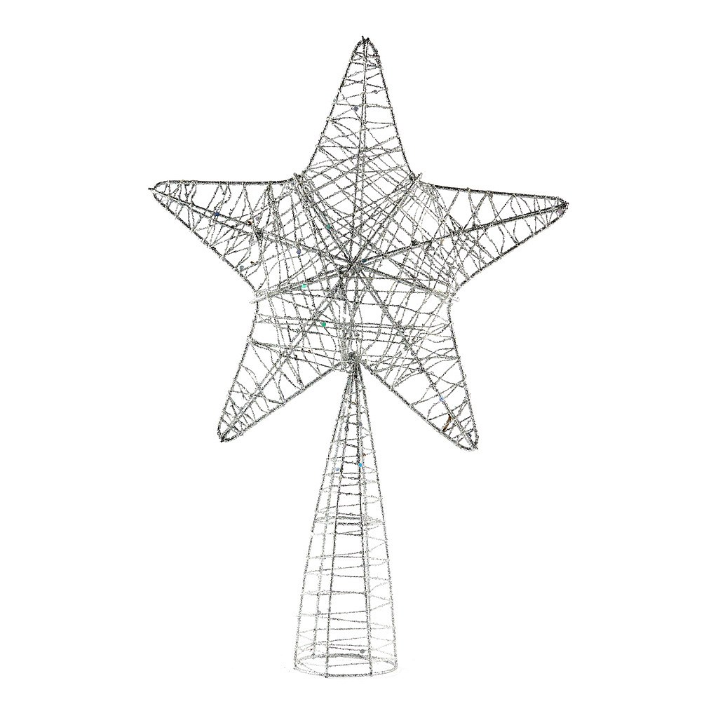 Christmas tree star 24 × 36 cm, wire, silver