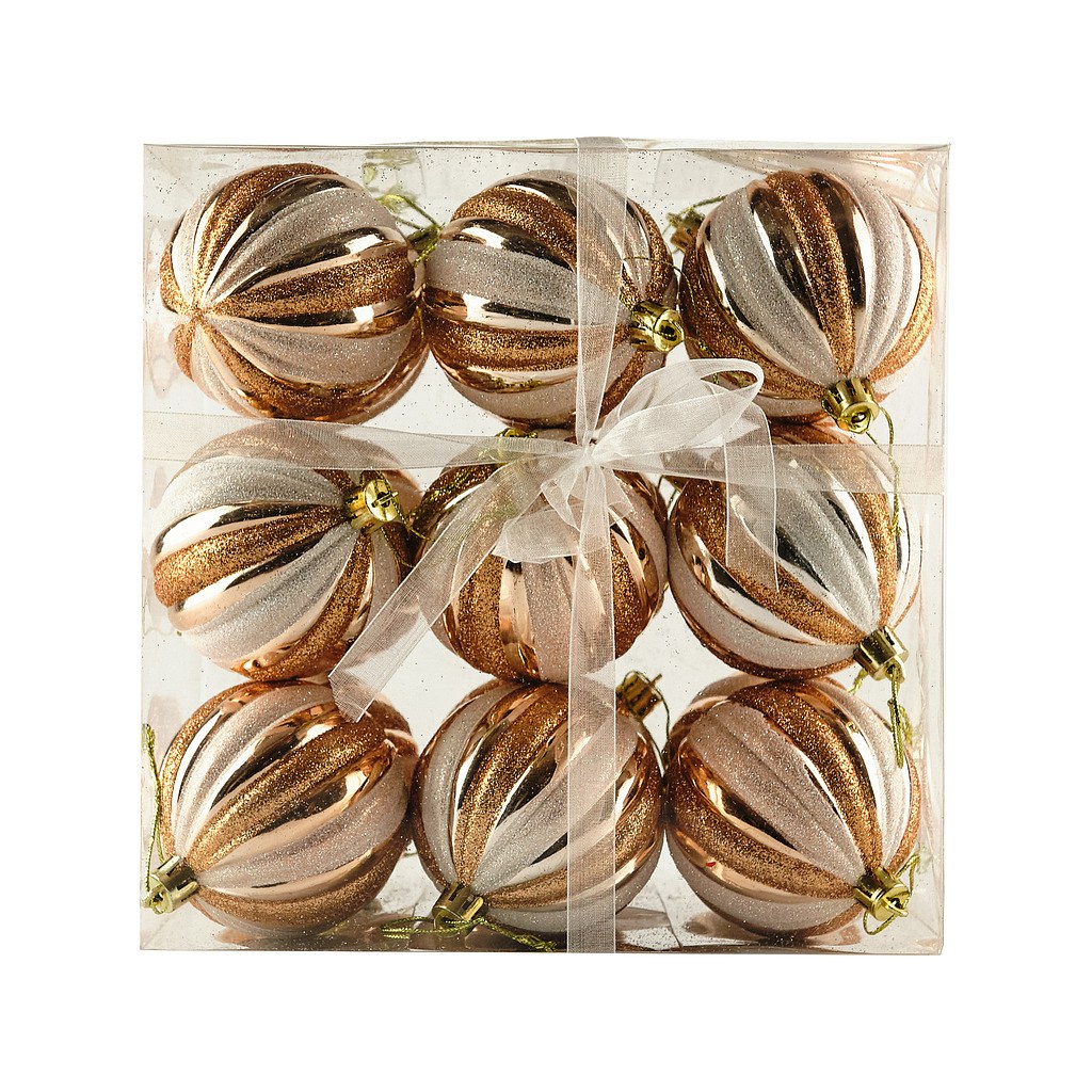 Production - Set of Christmas decorations champagne and white 7 cm plastic flask, pack of 18 pcs