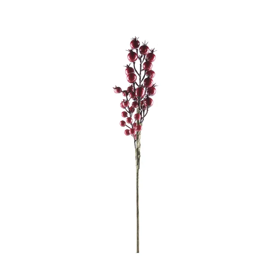 Production - Christmas decoration red twig, 38 cm, plastic