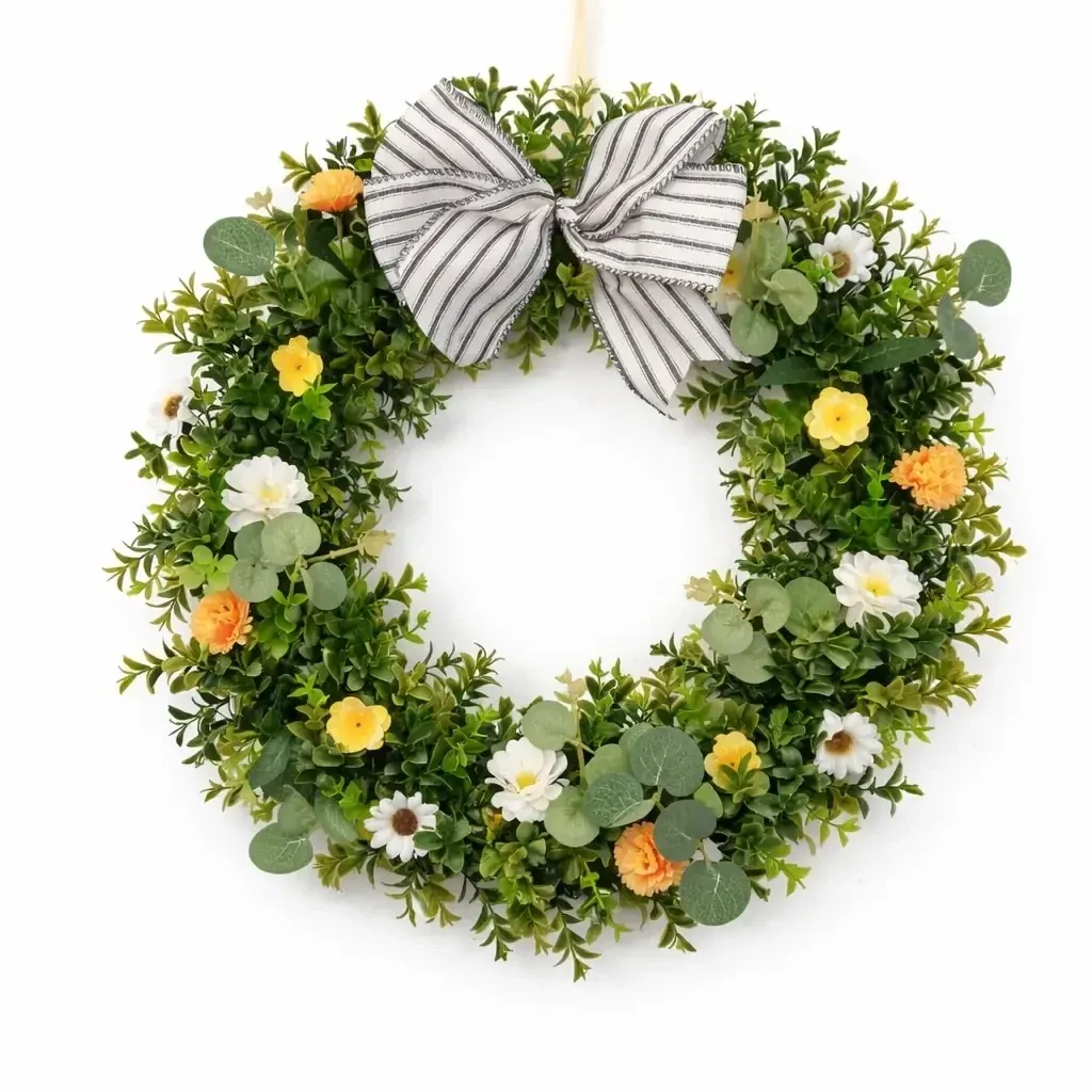 Easter door wreath 39 cm, plastic, outdoor