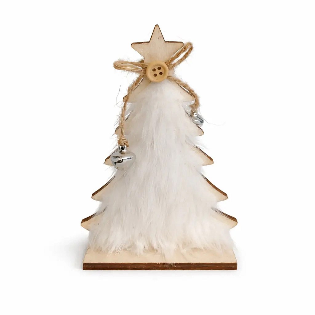 Wooden table decoration tree with bells, 8,5 × 4,5 × 14 cm, standing