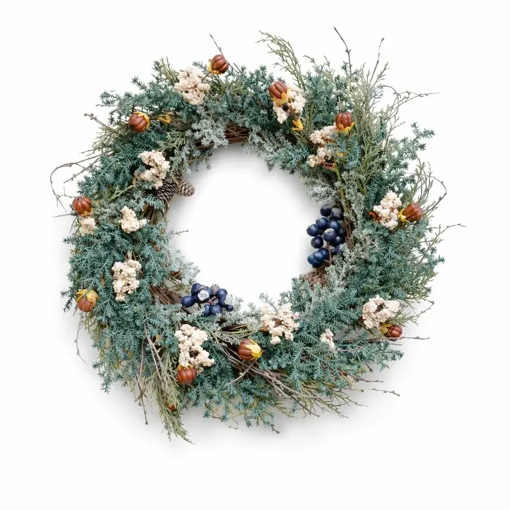Christmas door wreath 66 × 66 × 12 cm, plastic, IP44 outdoor