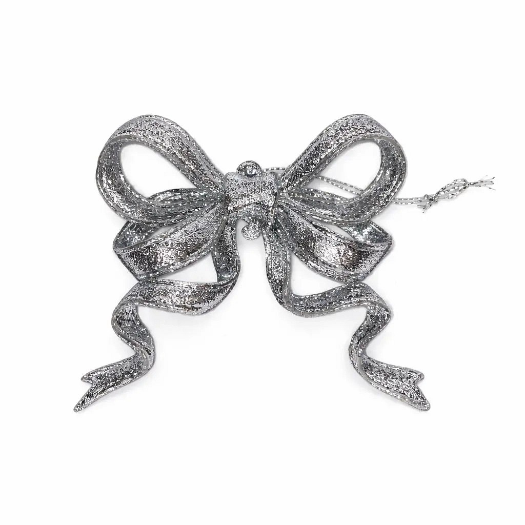 Bow decoration 9 × 8 cm, silver