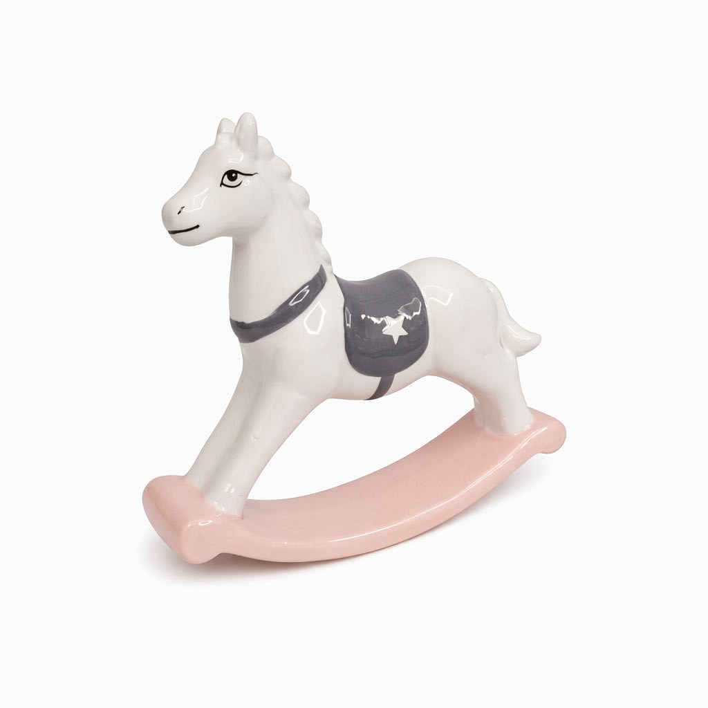 Decoration ceramic rocking horse 14,8 × 3,7 × 13,5 cm
