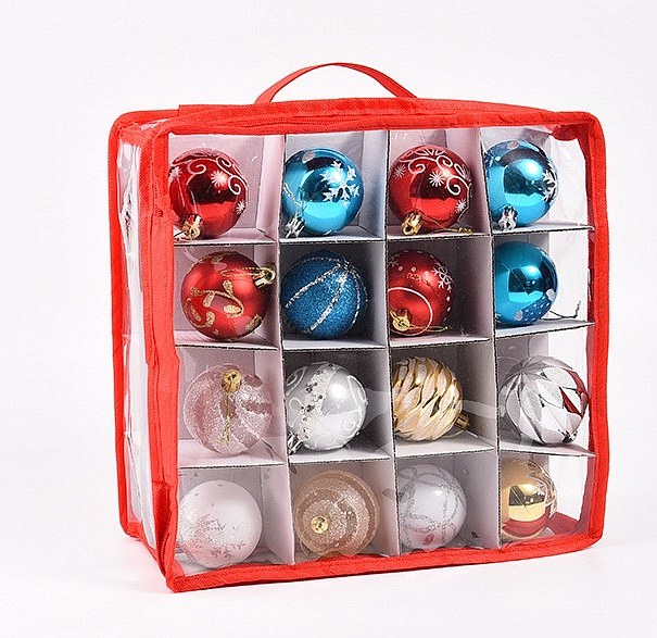 Bulk bag for 18 20 cm Christmas balls, 61 × 61 × 41 cm