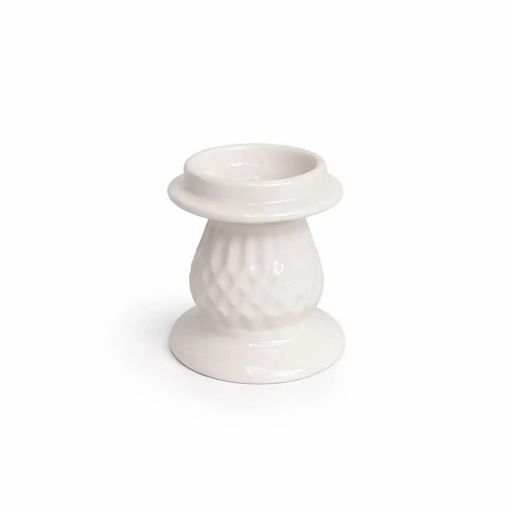 Christmas candle holder for table 7 × 7 × 6,5 cm, ceramic, white
