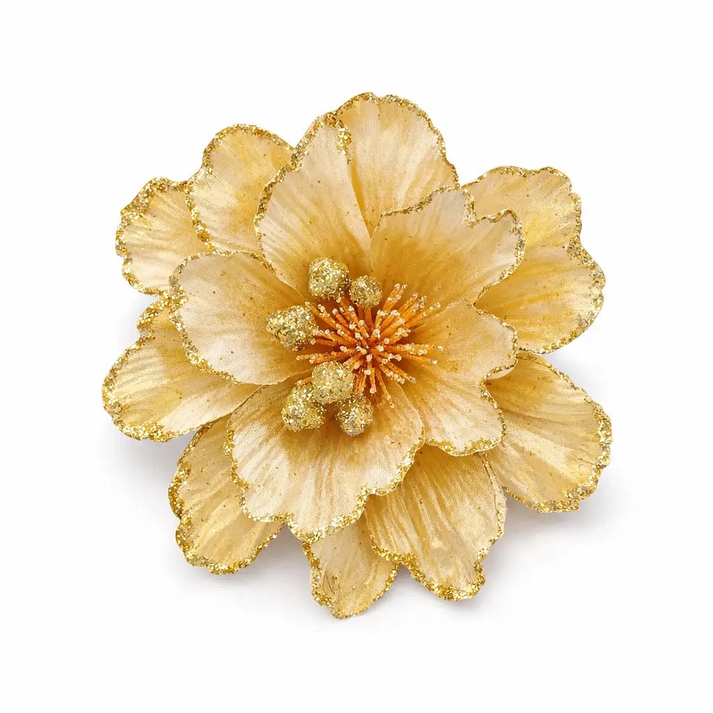 Decoration artificial flower, 47 cm, gold