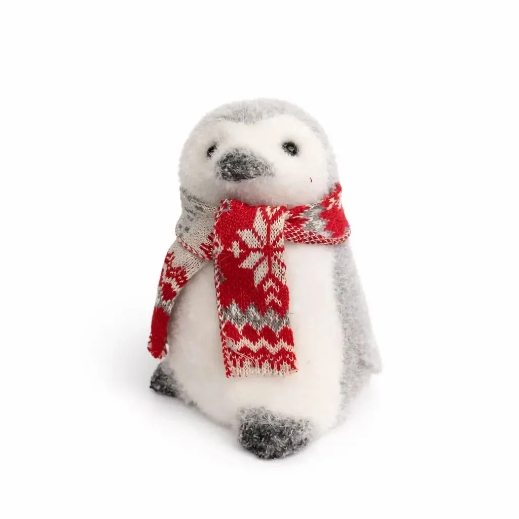 Penguin decoration plush 12 × 10 × 15 cm, polystyrene, plush, grey