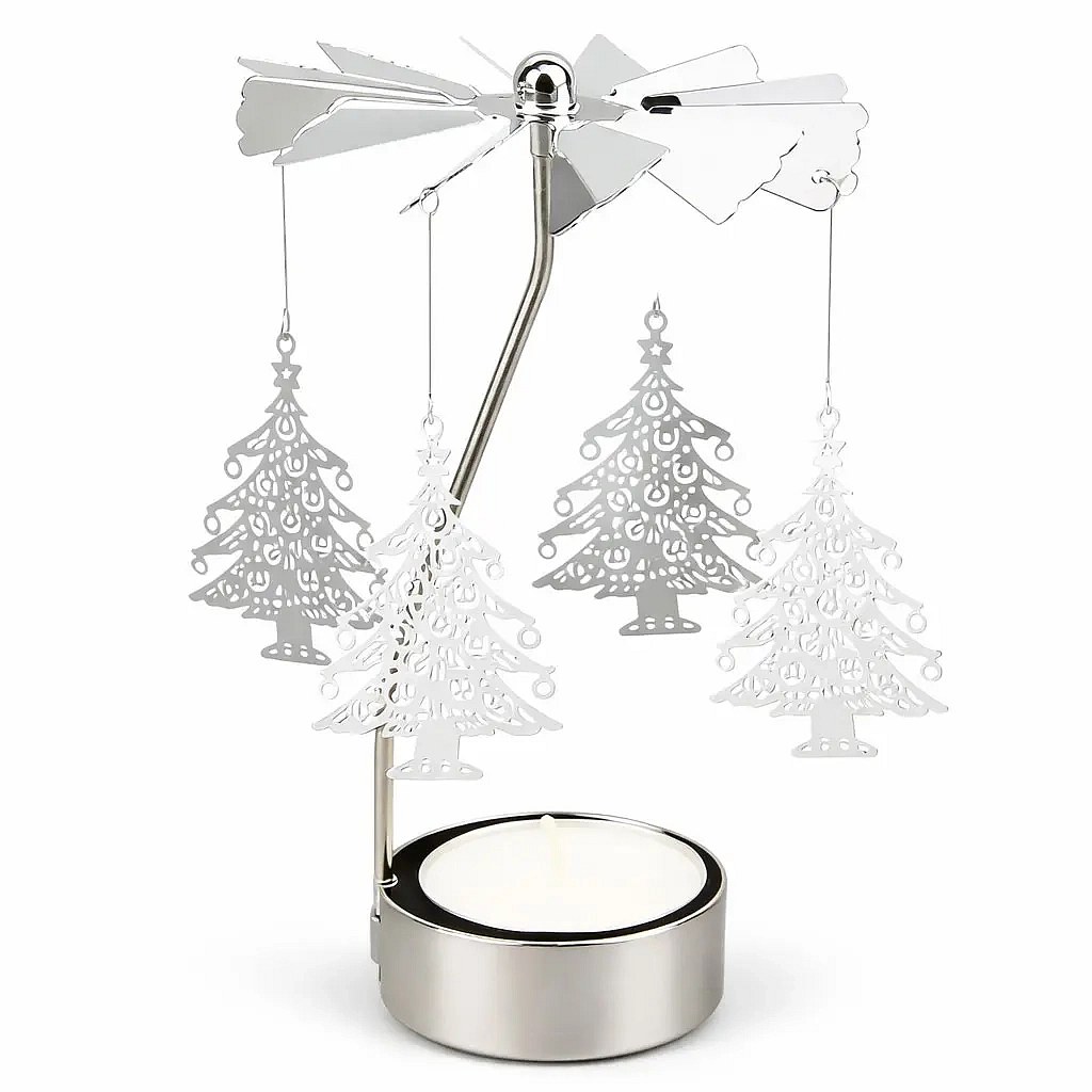 Angel bells, 8 × 13 cm, trees, silver